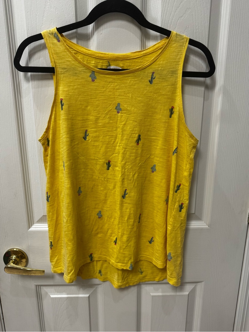 Old Navy Yellow Cactus Print Tank Top
